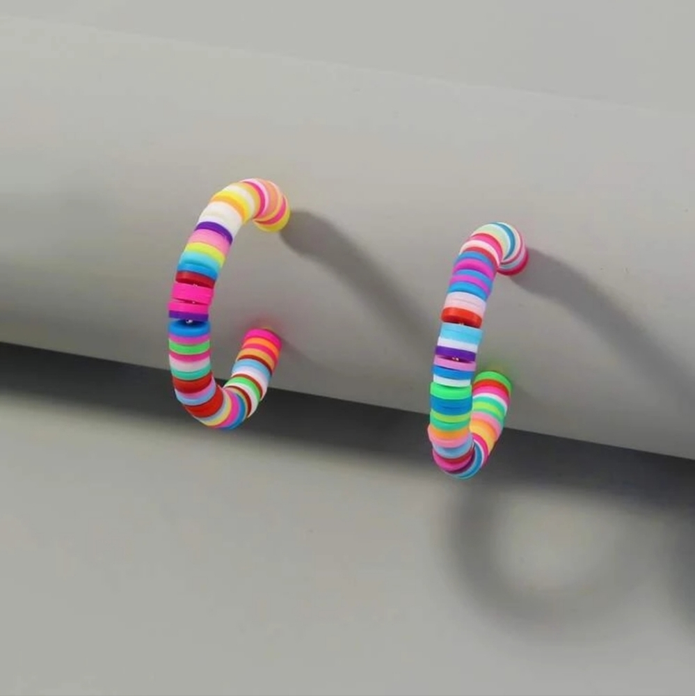 Multicolored Open Hoop Earrings 💗